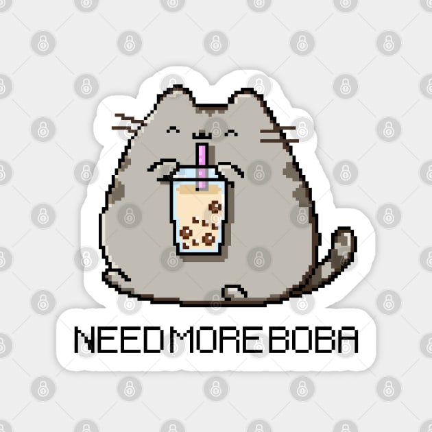 Pixel Chubby Cat Needs More Boba Tea! Sticker by SirBobalot